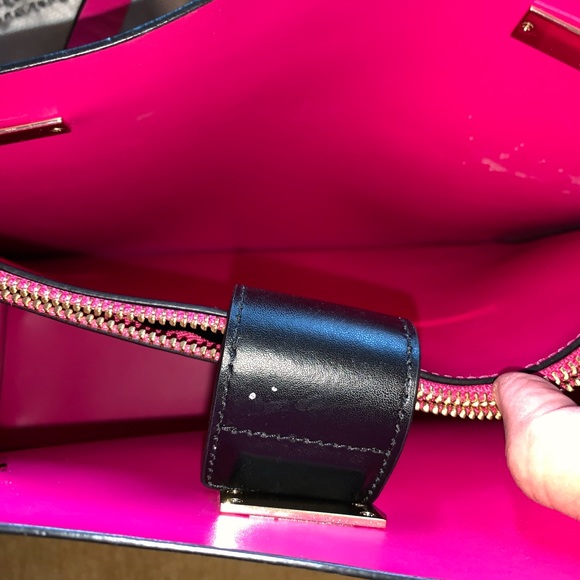 LARGE KATE SPADE BLACK/PINK TOTE BAG - Picture 5 of 9